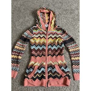 Missoni Target Hoodie Sweater 20th Anni Chevron Knit Full Zip Girls Small